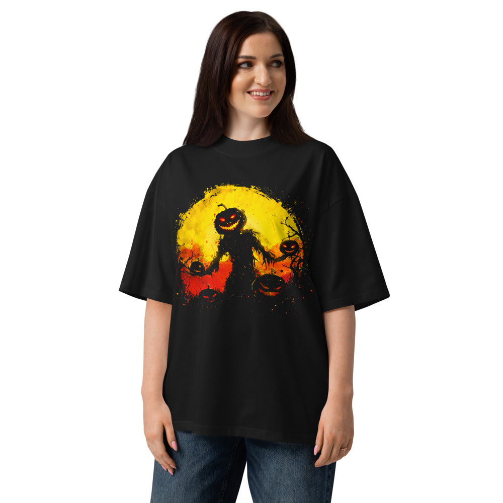 Oversize Halloween Pumpkin Scarecrow Moon - Modelo femenina