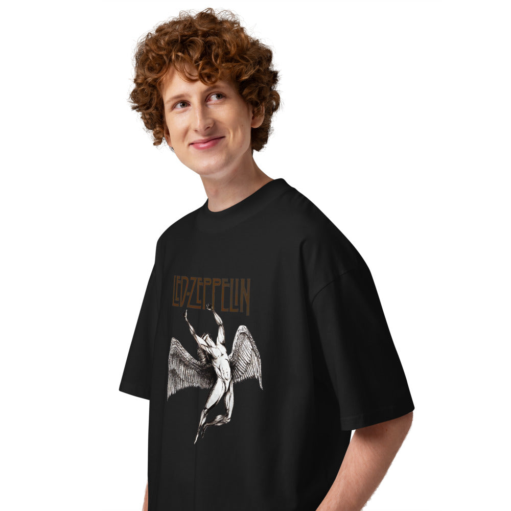 Oversize Led Zeppelin Angel - Modelo masculino lateral