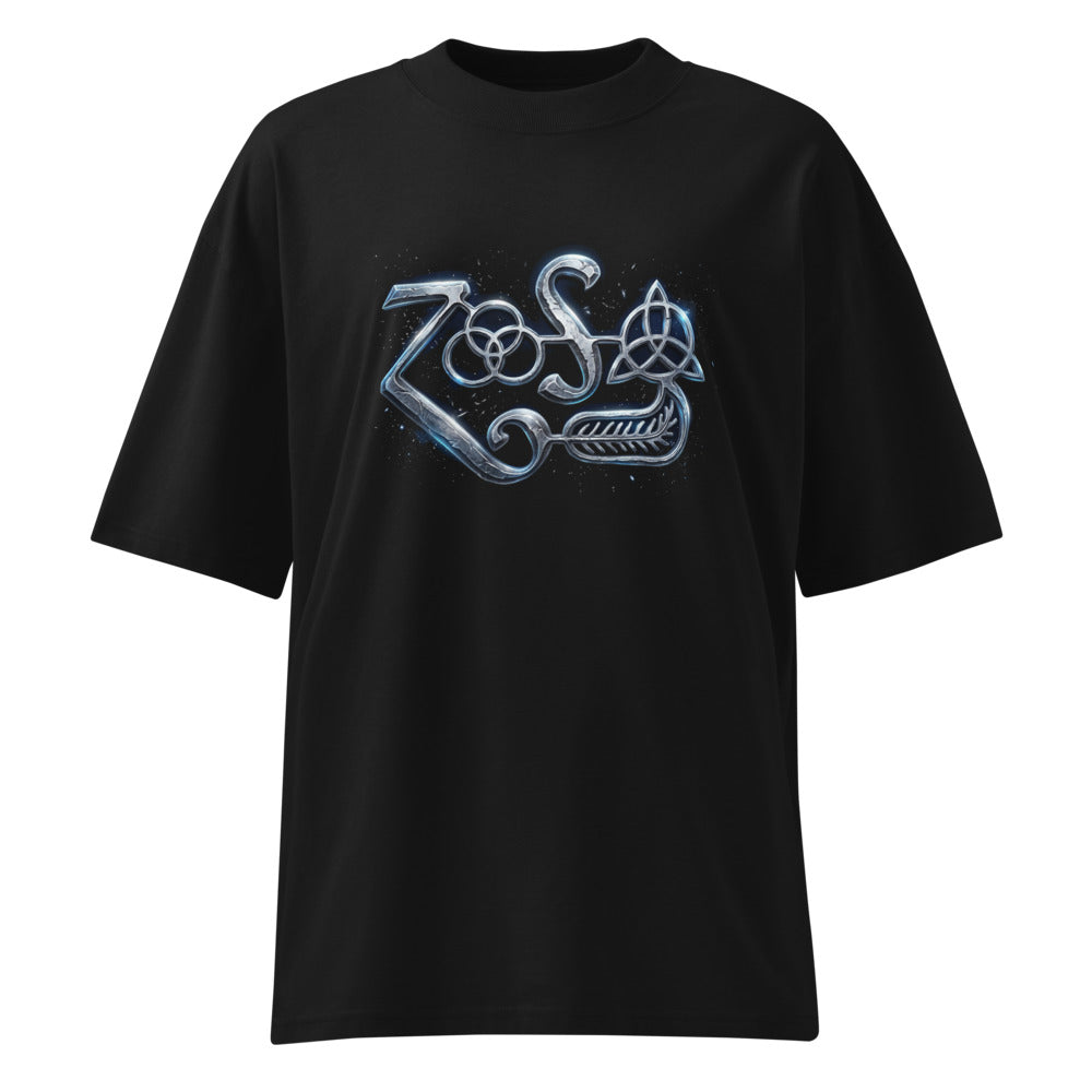 Oversize Led Zeppelin Zoso Chrome Symbol - Frente fantasma
