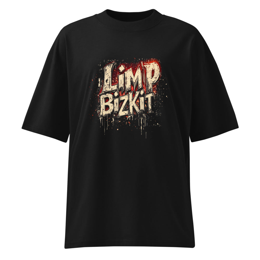 Oversize Limp Bizkit Grunge Drip Red Glow - Frente fantasma
