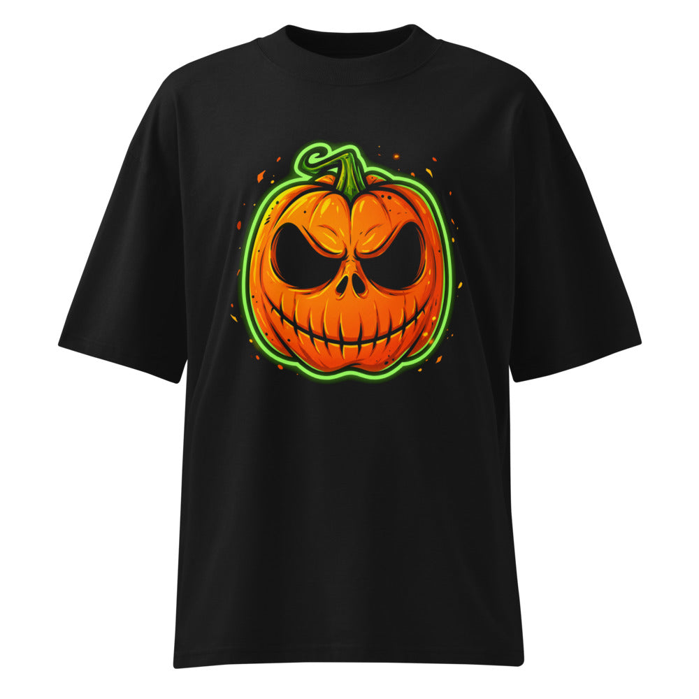 Oversize Neon Green Skull Jack O Lantern - Frente fantasma