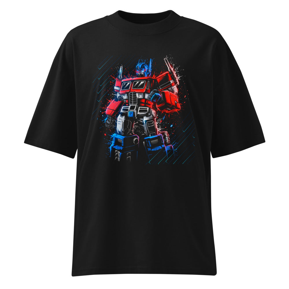 Oversize Optimus Prime Neon Paint Splatter - Frente fantasma