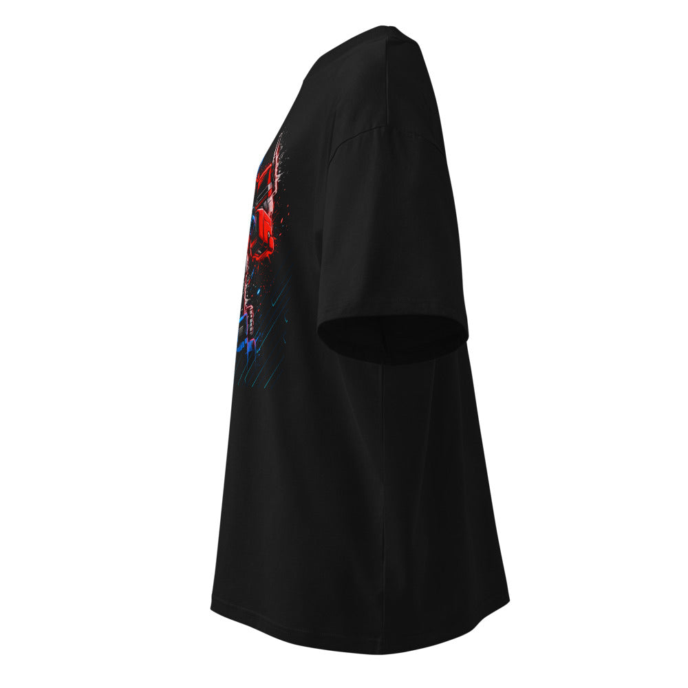Oversize Optimus Prime Neon Paint Splatter - Lateral fantasma