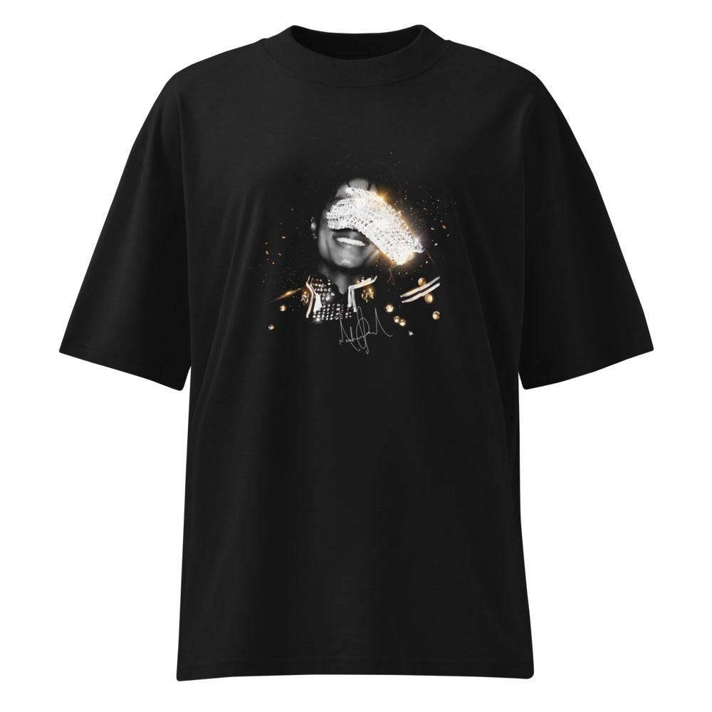 Oversize Sequined Glove Smile Gold Sparks - Frente fantasma
