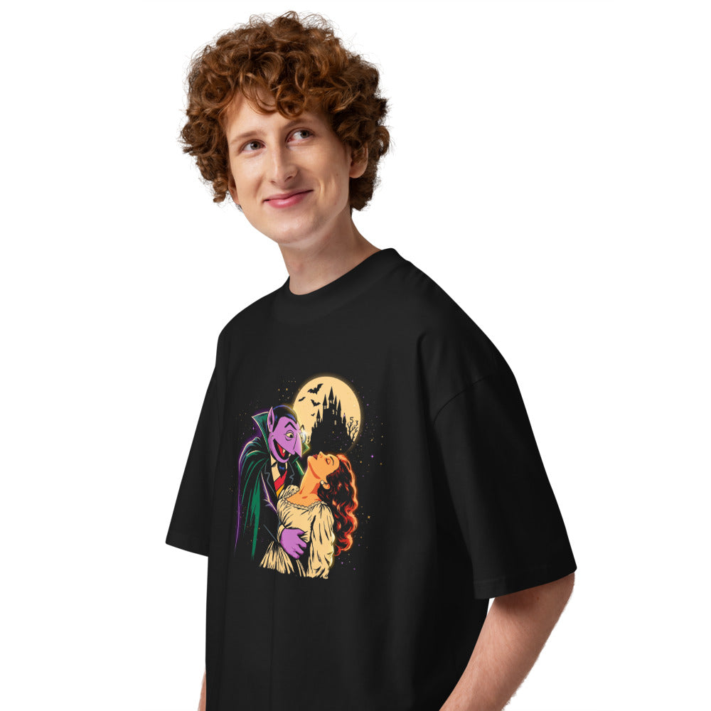 Oversize Sesame Street Count Von Count Vampire Moon - Modelo masculino lateral