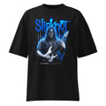 Oversize Slipknot Blue Neon Mask White Guitar - Frente fantasma