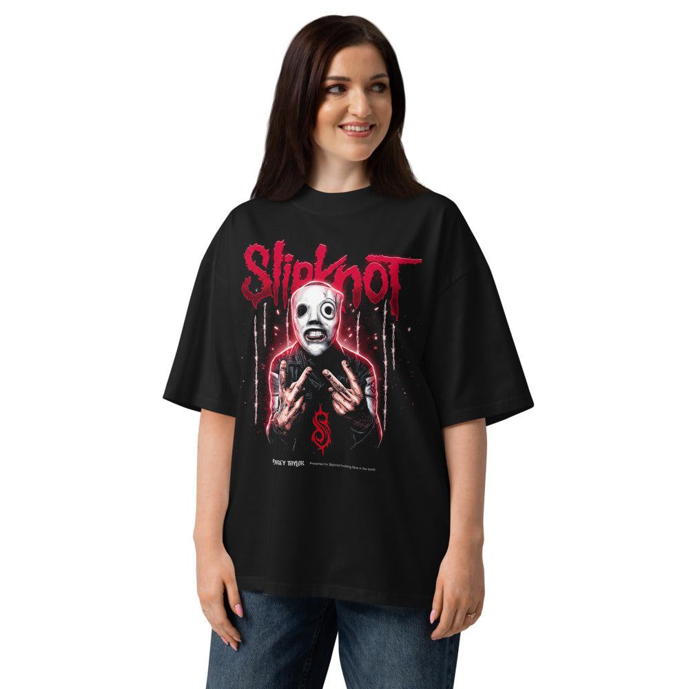 Oversize Slipknot White Mask Barbed Wire - Modelo femenina