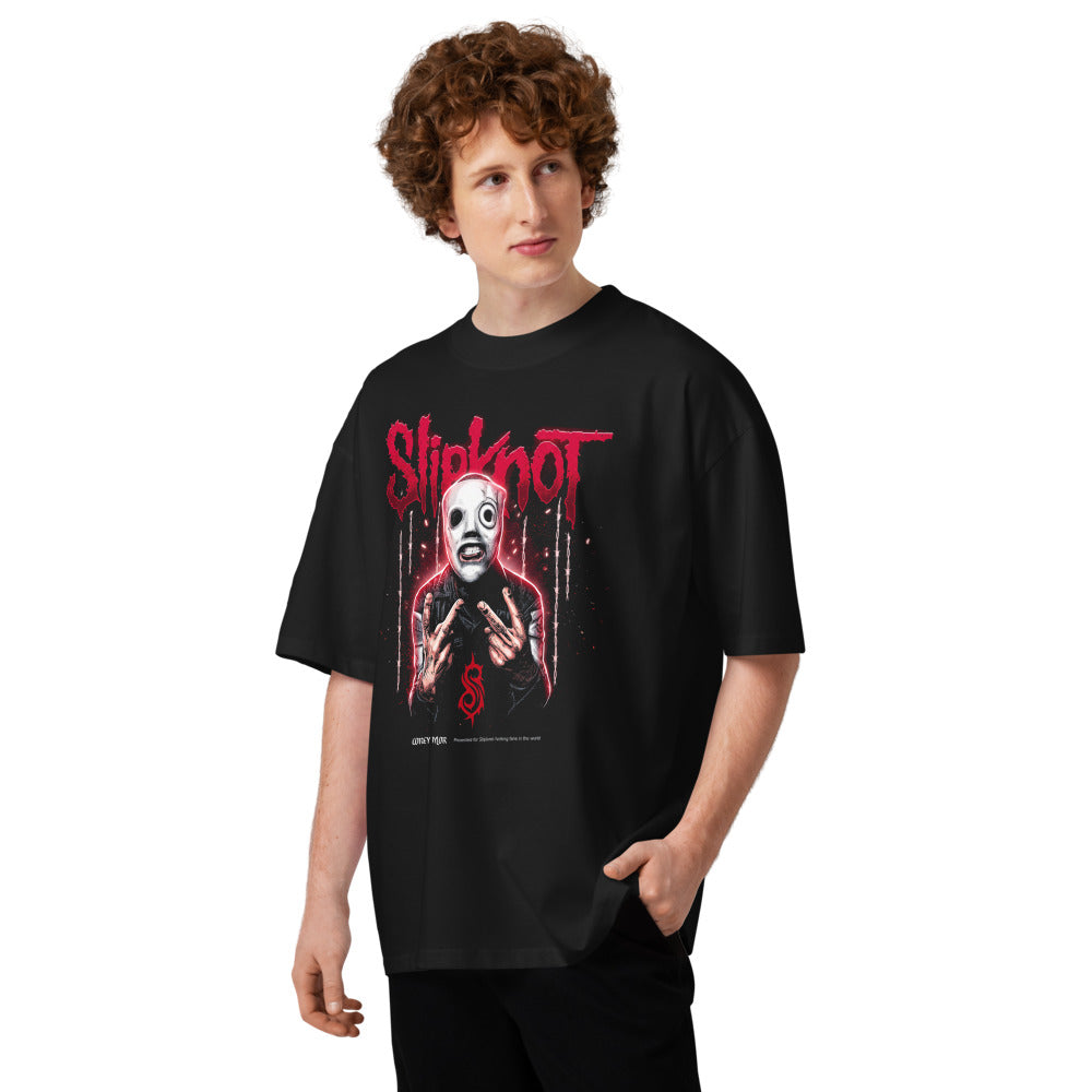 Oversize Slipknot White Mask Barbed Wire - Modelo masculino