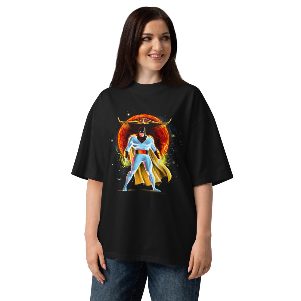 Oversize Space Ghost Red Sun Cosmic - Modelo femenina