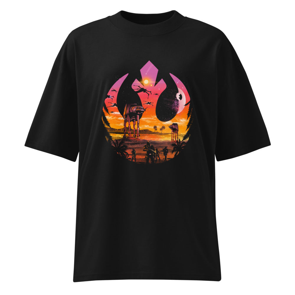 Oversize Star Wars Rebel Emblem Death Star Sunset - Frente fantasma