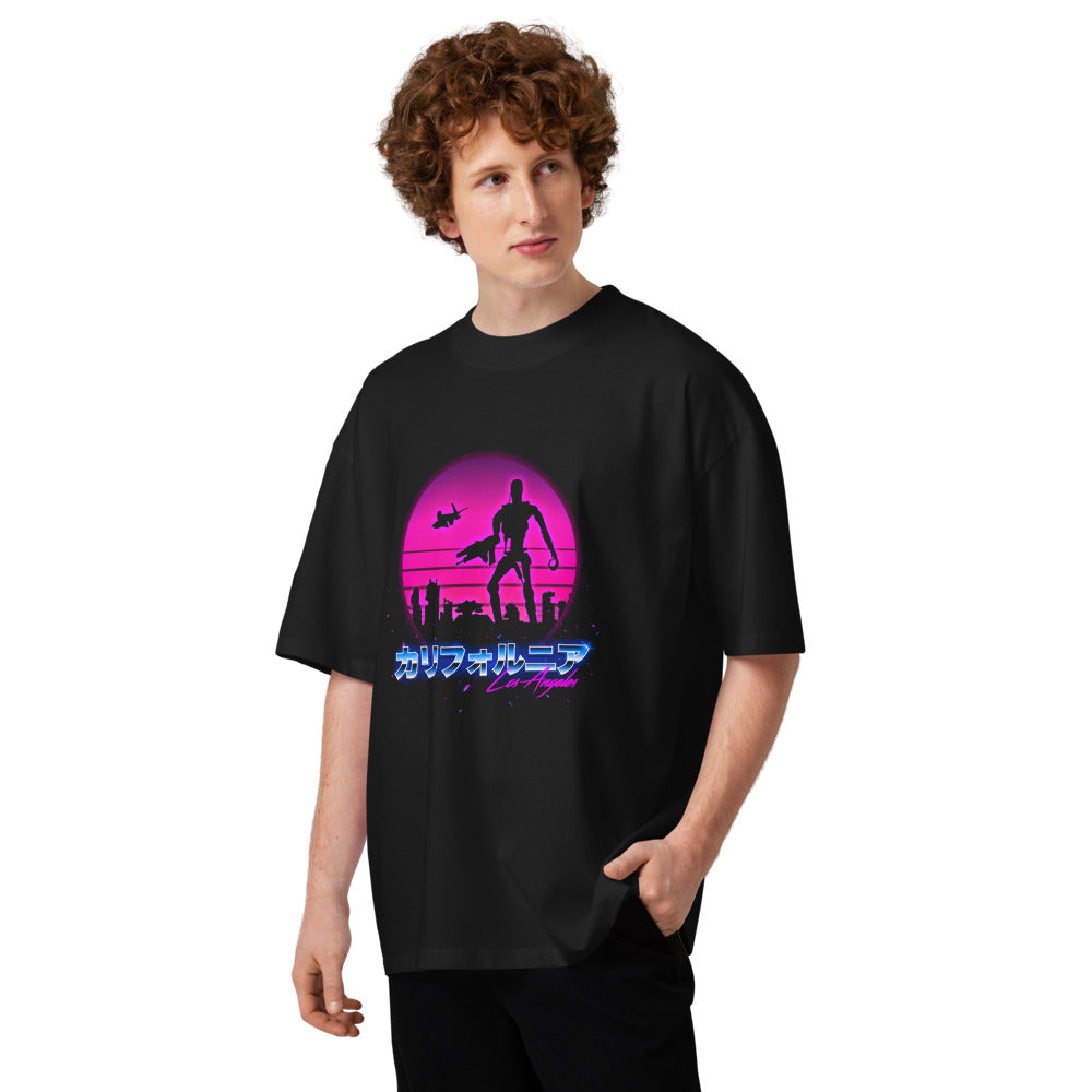 Oversize Terminator Los Angeles Synthwave Endoskeleton - Modelo masculino