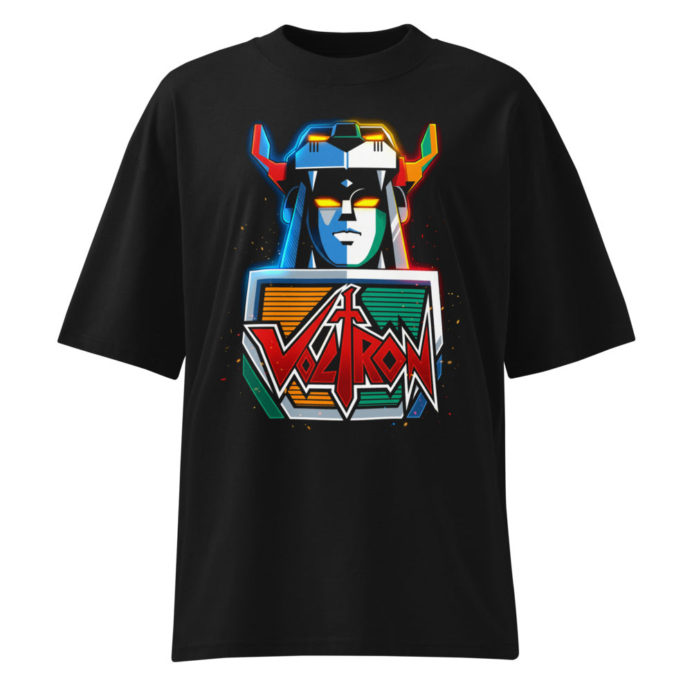 Oversize Voltron Neon Robot Head Yellow Eyes - Frente fantasma
