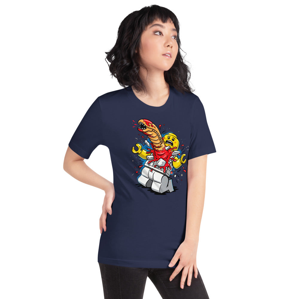 Playera Alien Brick Astronaut Surprise - Modelo femenina