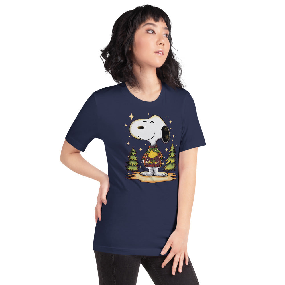Playera Beagle de Navidad - Modelo femenina