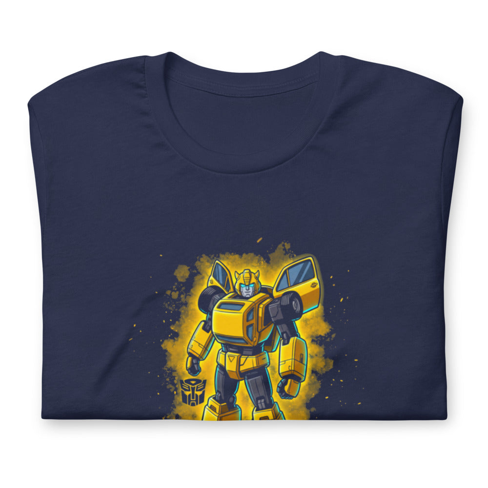 Playera Bumblebee Autobot Yellow Glow Dust Cloud - Doblado