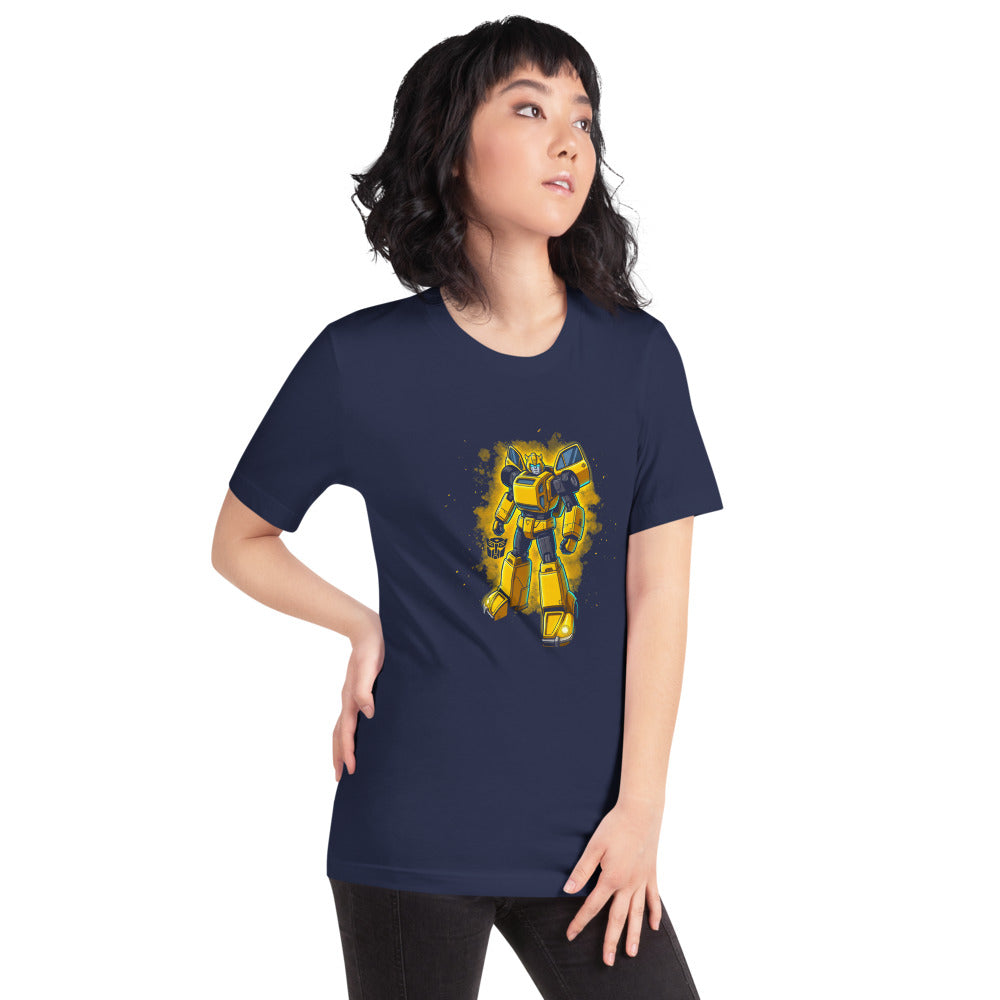 Playera Bumblebee Autobot Yellow Glow Dust Cloud - Modelo femenina