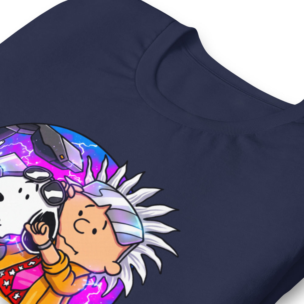 Playera Snoopy Marty Charlie Brown Doc DeLorean - Doblado zoom