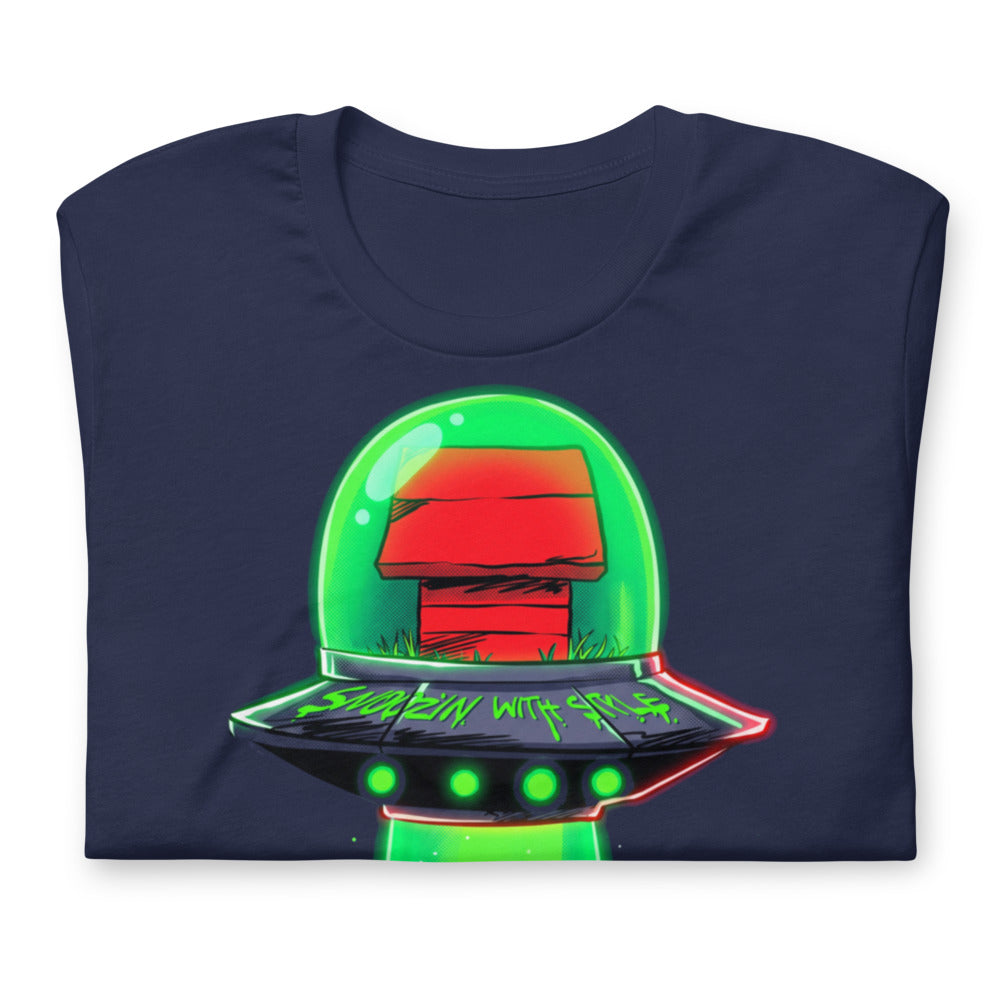 Playera Snoopy UFO Snoozin With Style - Doblado