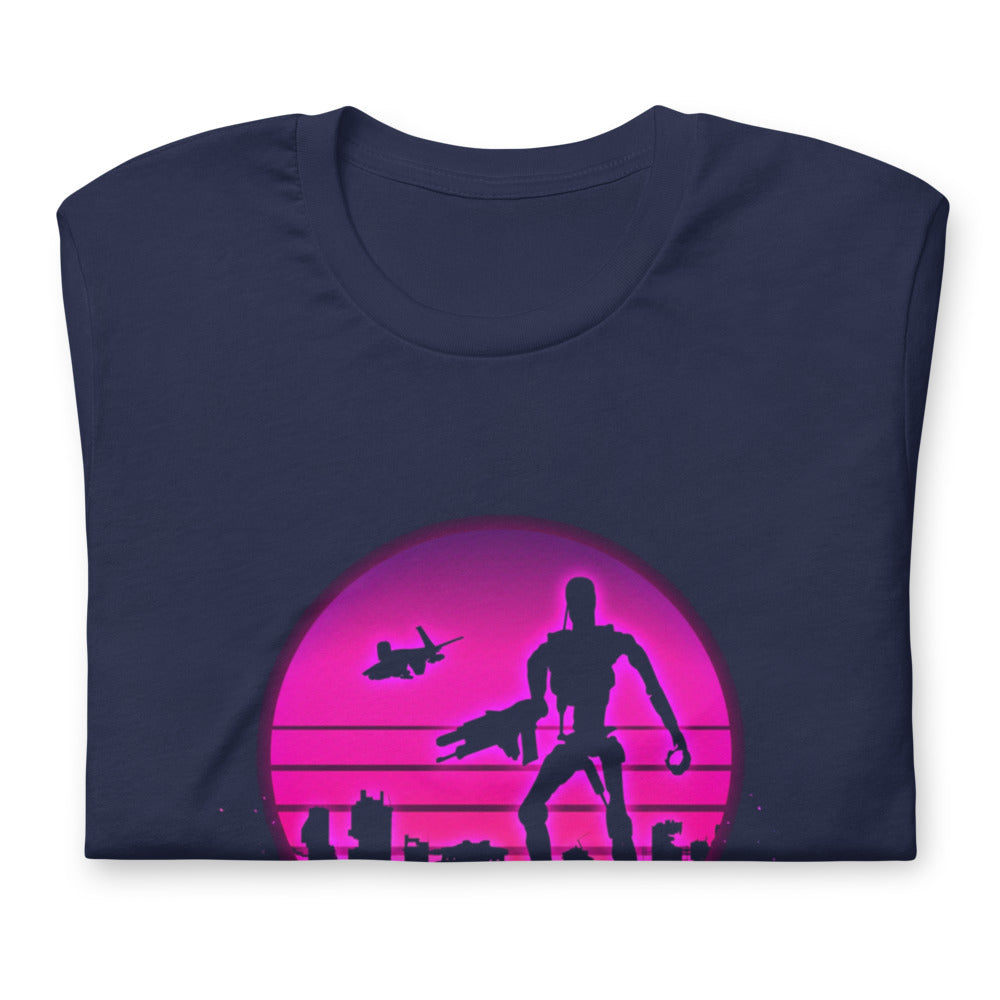 Playera Terminator Los Angeles Synthwave Endoskeleton - Doblado