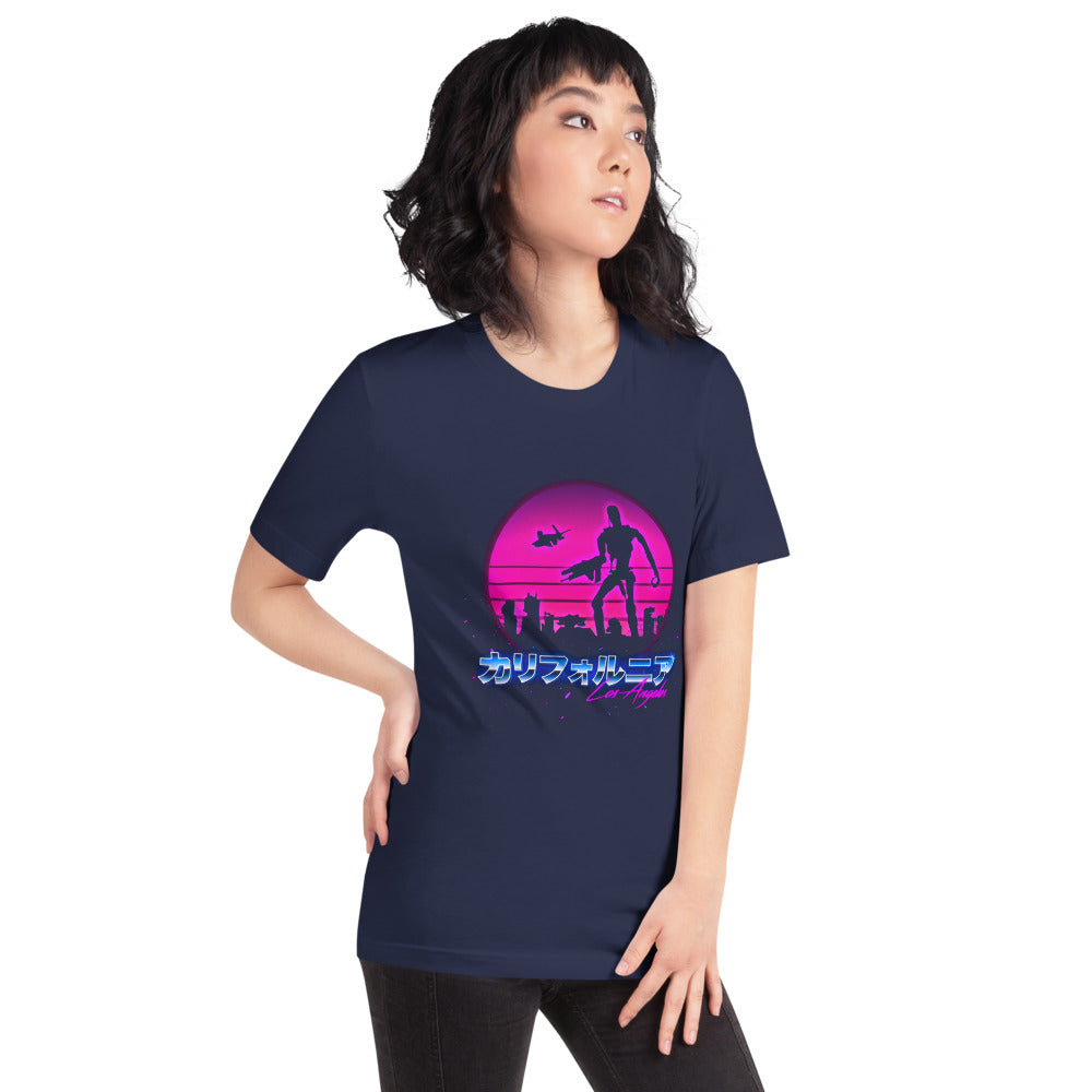 Playera Terminator Los Angeles Synthwave Endoskeleton - Modelo femenina