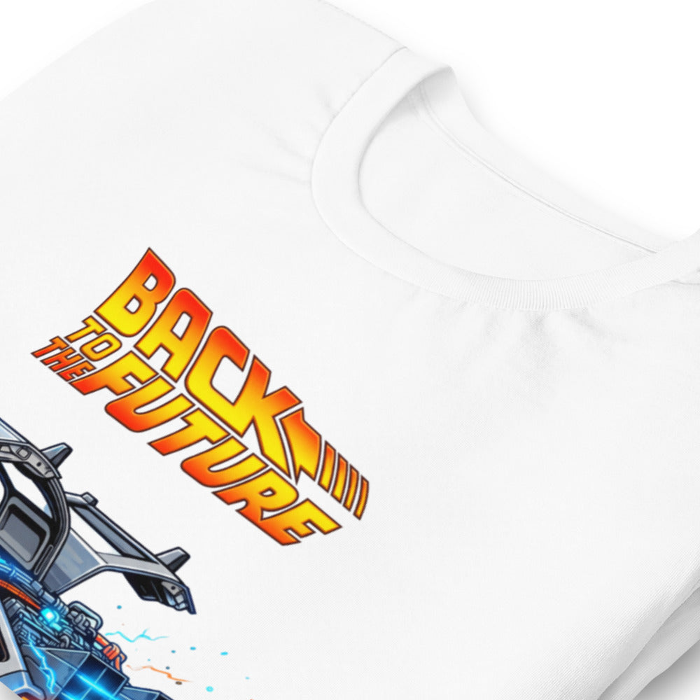 Playera Back To The Future DeLorean Blue Glow - Doblado zoom