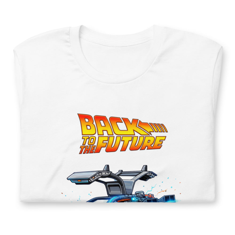 Playera Back To The Future DeLorean Blue Glow - Doblado