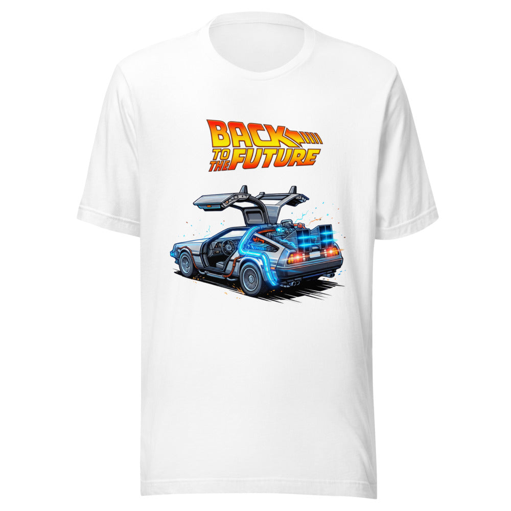 Playera Back To The Future DeLorean Blue Glow - Frente grande