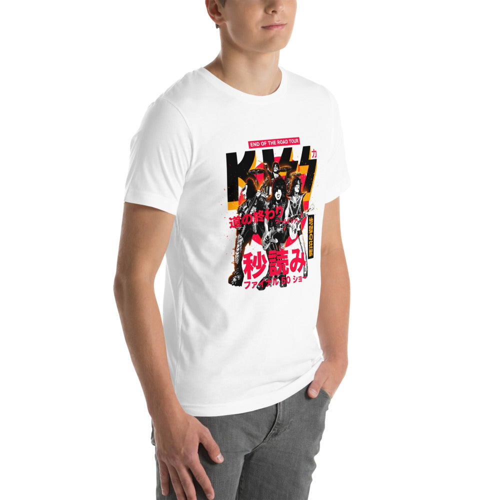 Playera KISS End Of The Road Tour Kanji - Modelo masculino lateral