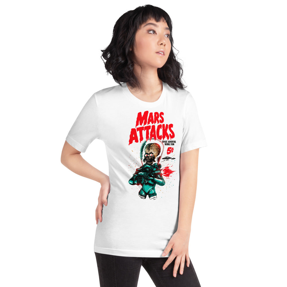 Playera Mars Attacks Space Adventure Bubble Gum - Modelo femenina