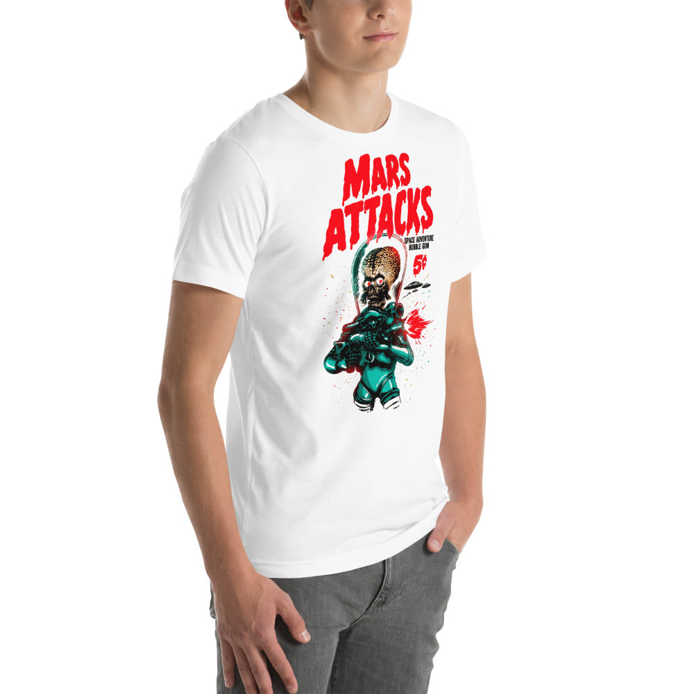 Playera Mars Attacks Space Adventure Bubble Gum - Modelo masculino lateral