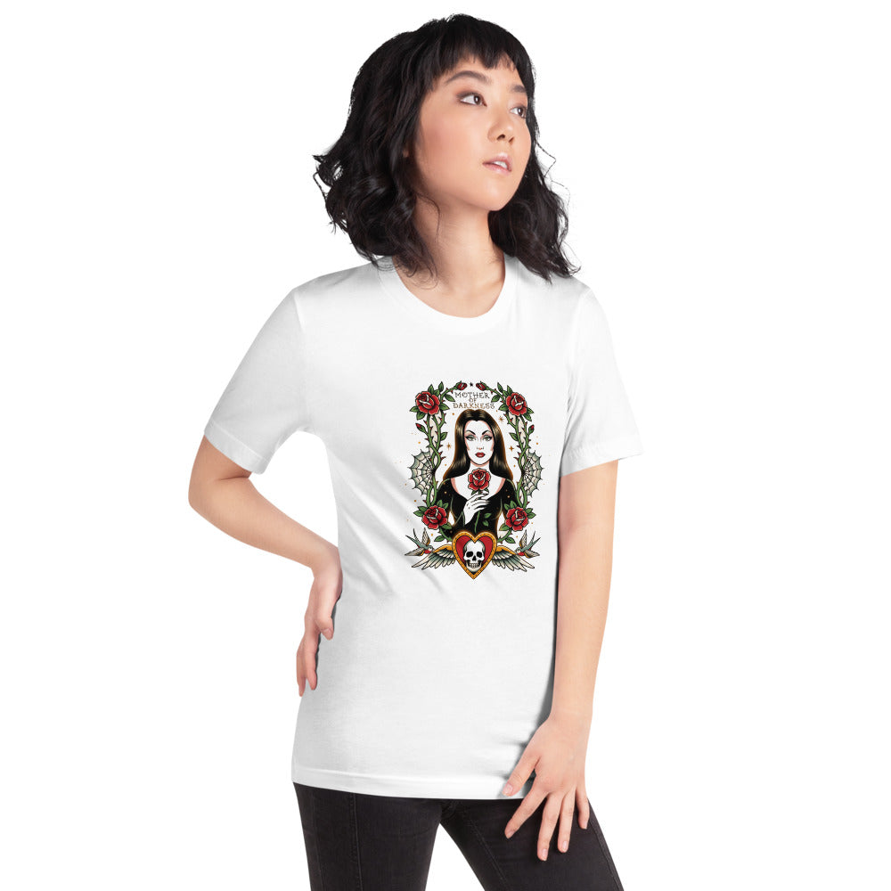 Playera Mother Of Darkness Gothic Woman Skull Heart - Modelo femenina