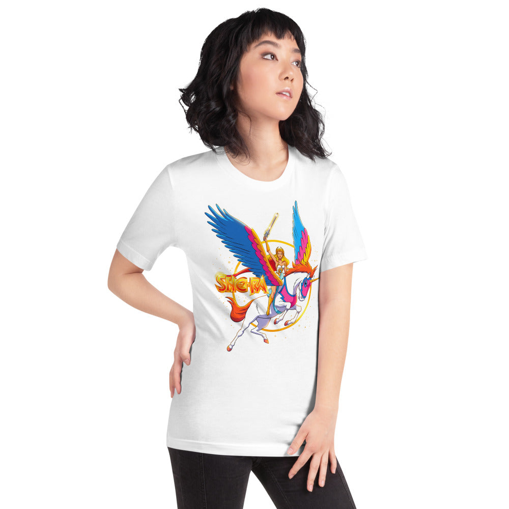 Playera She-Ra Swift Wind Rainbow Wings - Modelo femenina