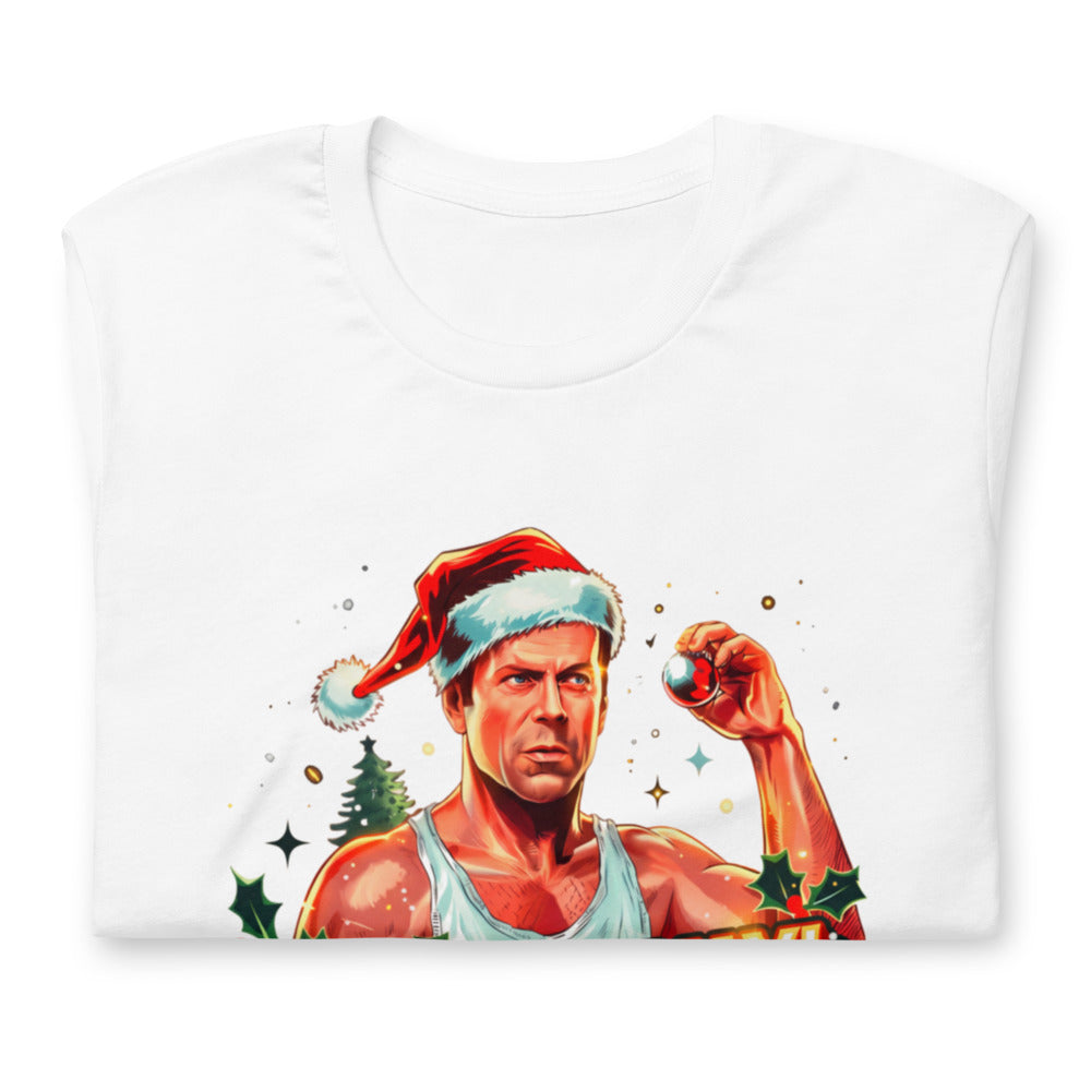 Playera Yippee Ki Yay Ho Ho Ho Santa Hat - Doblado