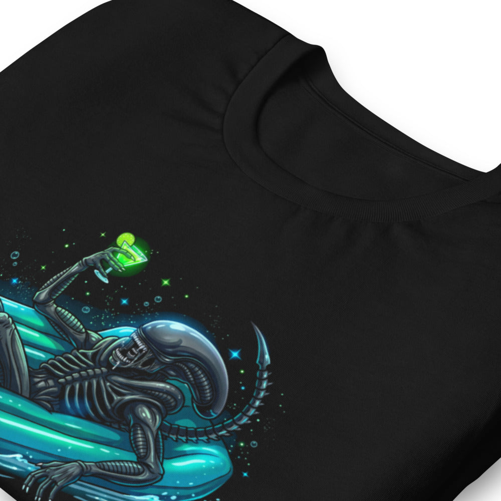 Playera Alien Xenomorph Pool Float Green Cocktail - Doblado zoom