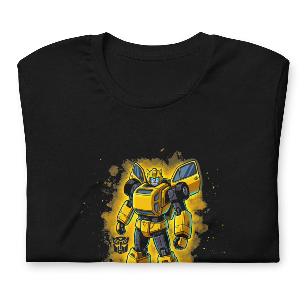 Playera Bumblebee Autobot Yellow Glow Dust Cloud - Doblado