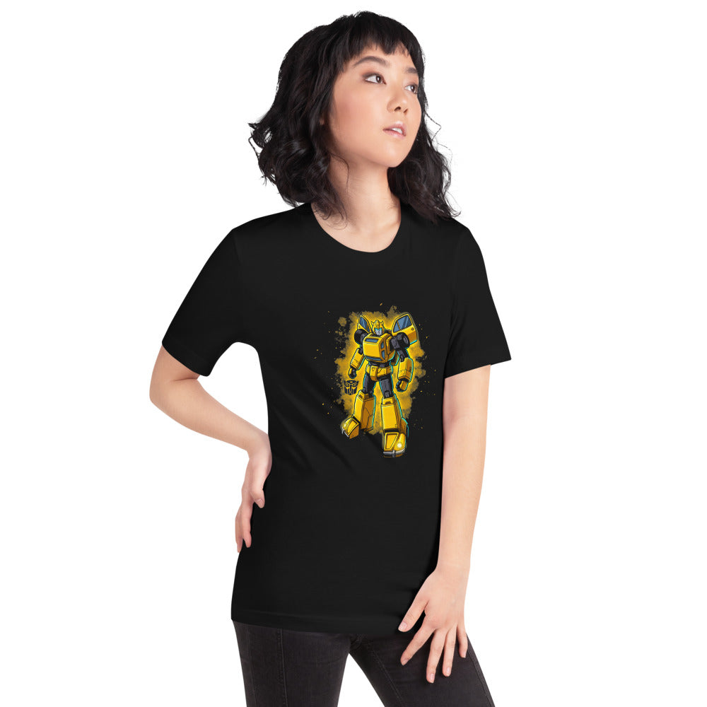 Playera Bumblebee Autobot Yellow Glow Dust Cloud - Modelo femenina