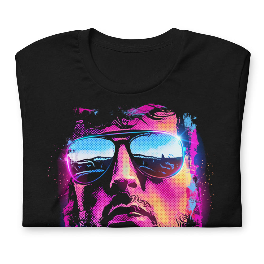 Playera Cobra Neon Sunglasses Synthwave - Doblado