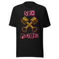 Playera Crossed Golden Pistons Punk Pink Letters - Frente grande