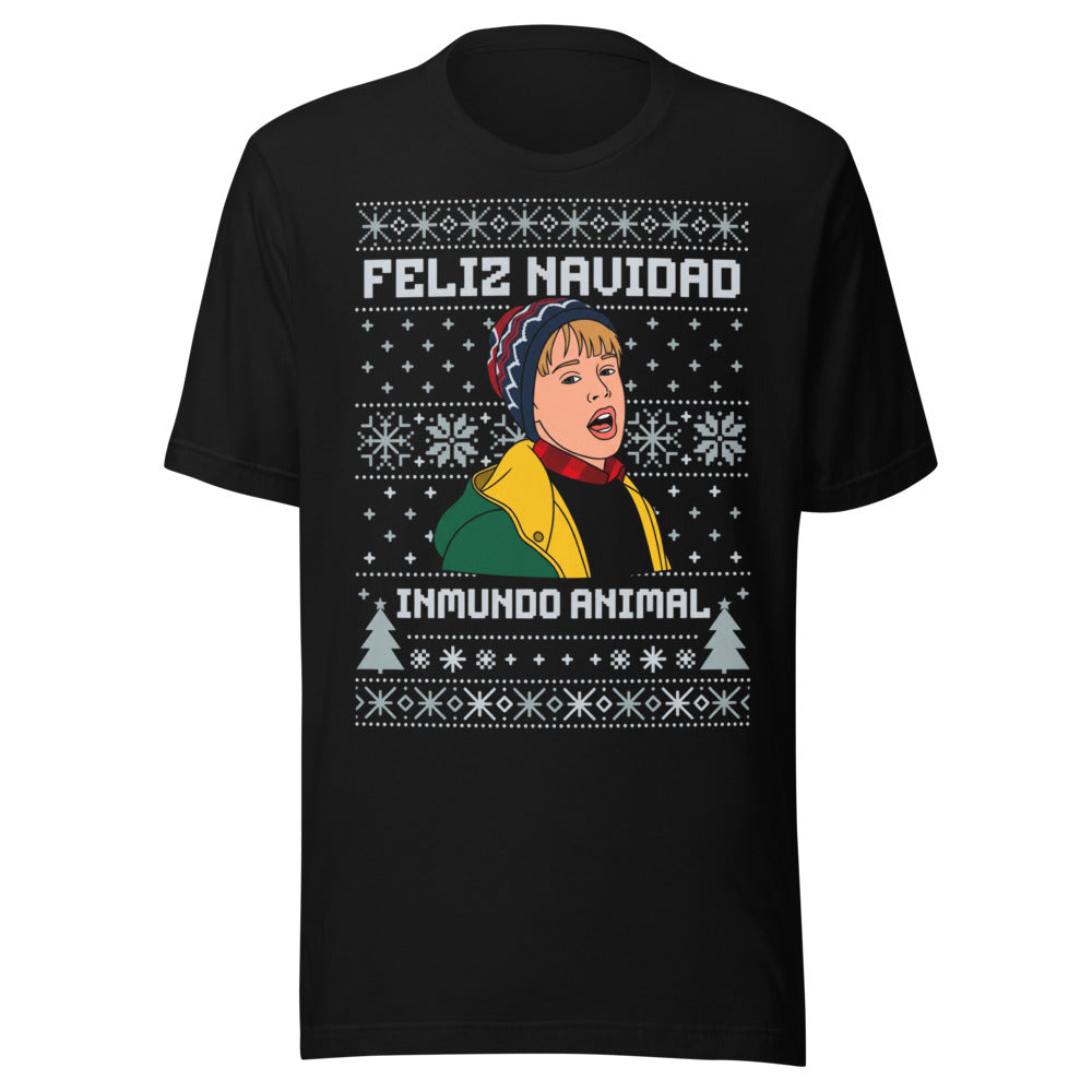 Playera Feliz Navidad Inmundo Animal Suéter Feo - Frente grande