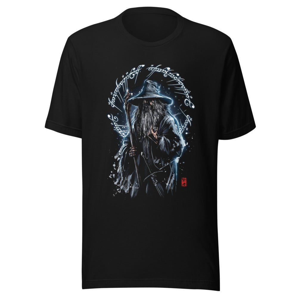 Playera Gandalf The Grey One Ring Script - Frente grande