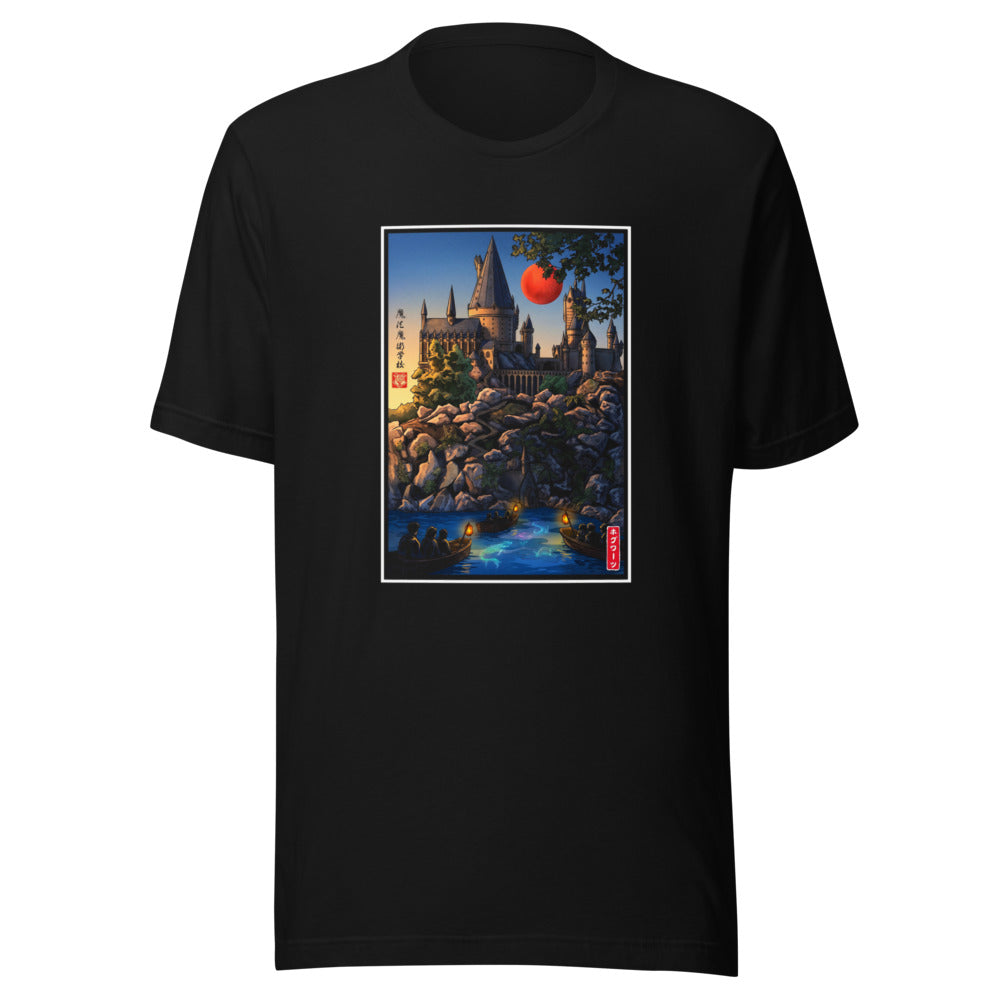 Ghibli Castle Cliffs Red Moon - Frente grande