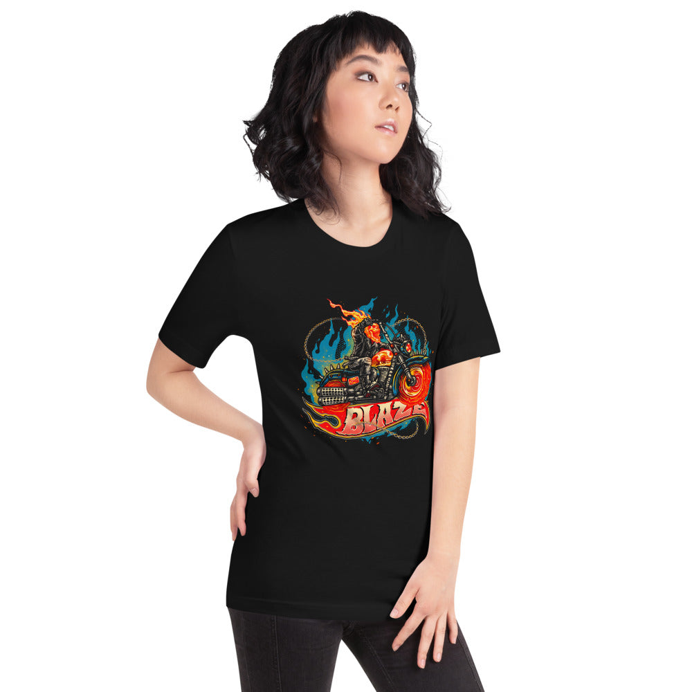 Playera Ghost Rider Blaze Spiked Chopper - Modelo femenina
