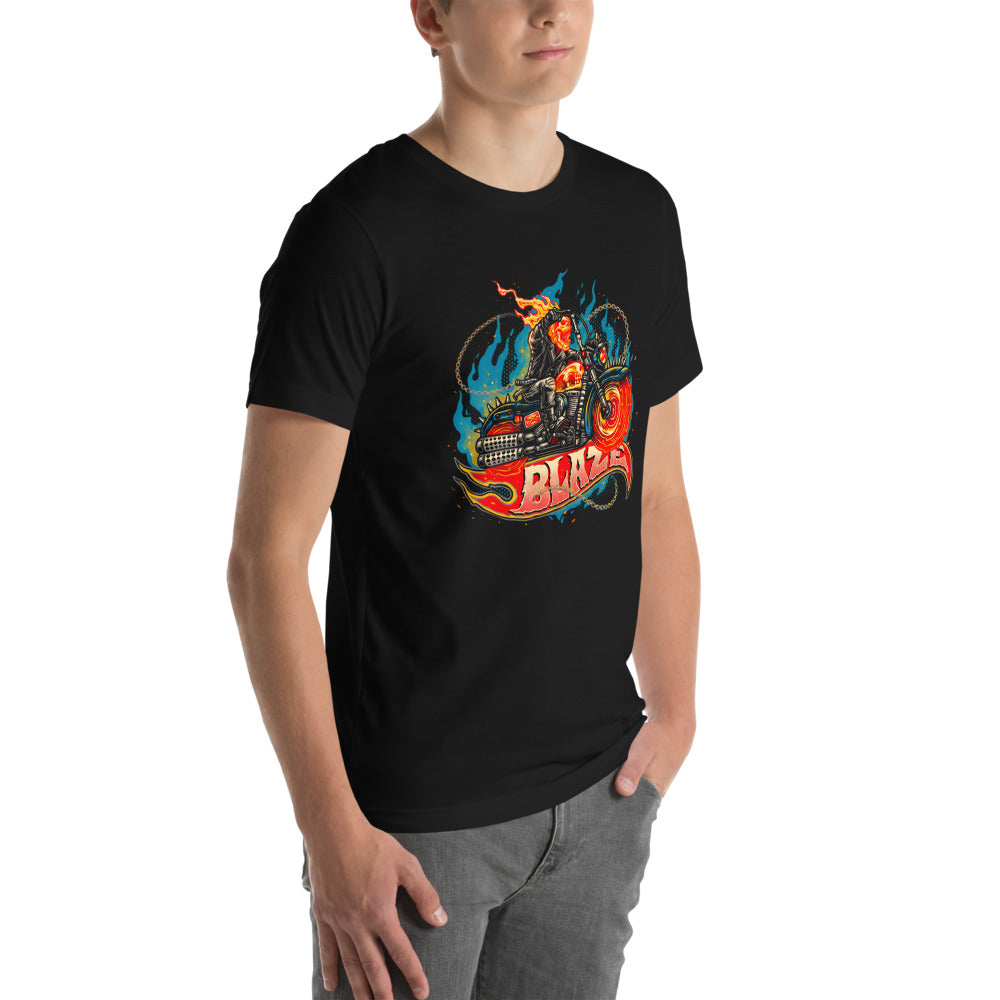 Playera Ghost Rider Blaze Spiked Chopper - Modelo masculino lateral