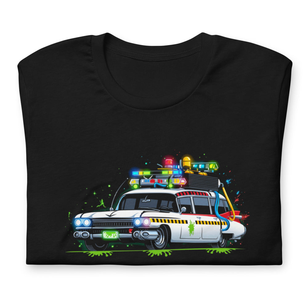 Playera Ghostbusters Ecto-1 Green Slime Roof Lights - Doblado