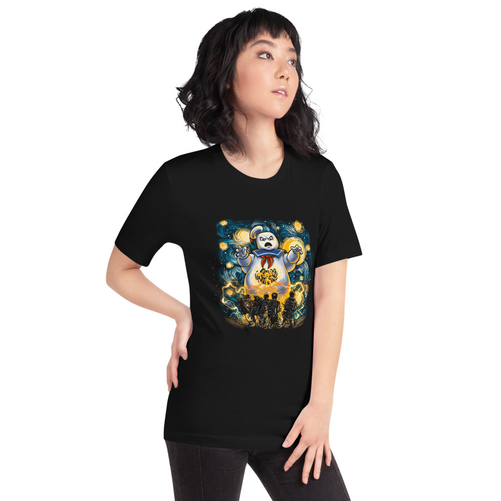 Playera Ghostbusters Stay Puft Starry Night - Modelo femenina