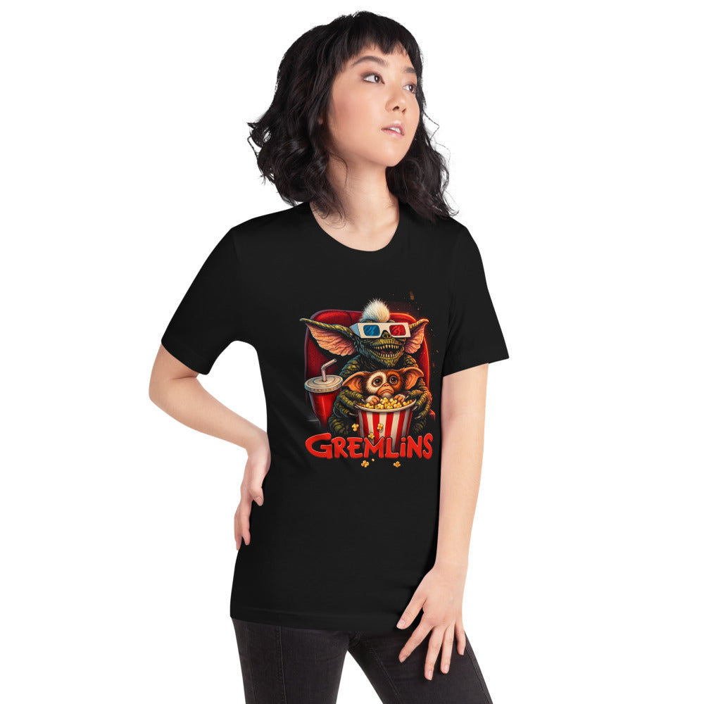 Playera Gremlins Stripe Gizmo Movie Night - Modelo femenina
