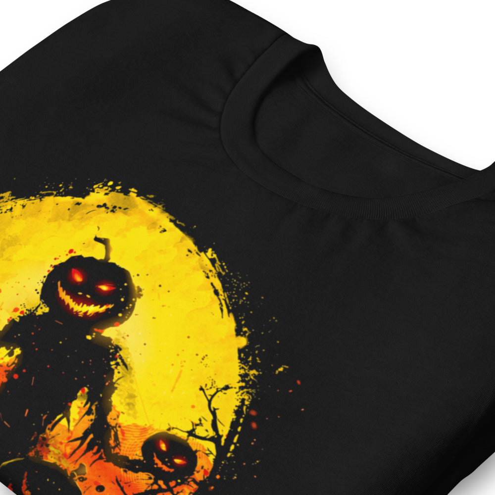 Playera Halloween Pumpkin Scarecrow Moon - Doblado zoom