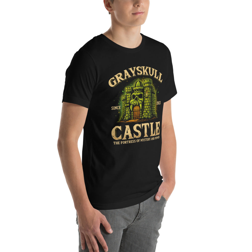 Playera He-Man Grayskull Castle Fortress Of Mystery And Power - Modelo masculino lateral