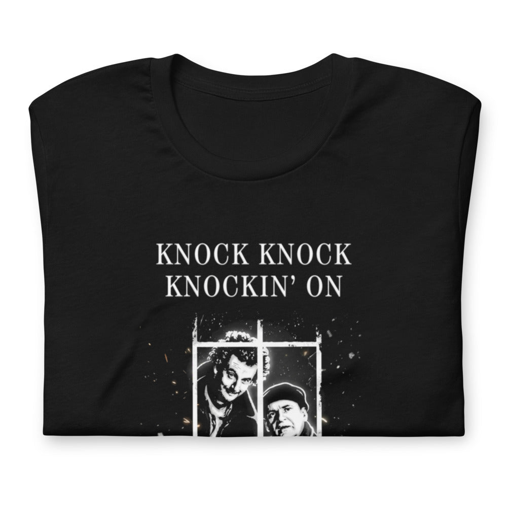 Playera Home Alone Knock Knock Kevin Door - Doblado