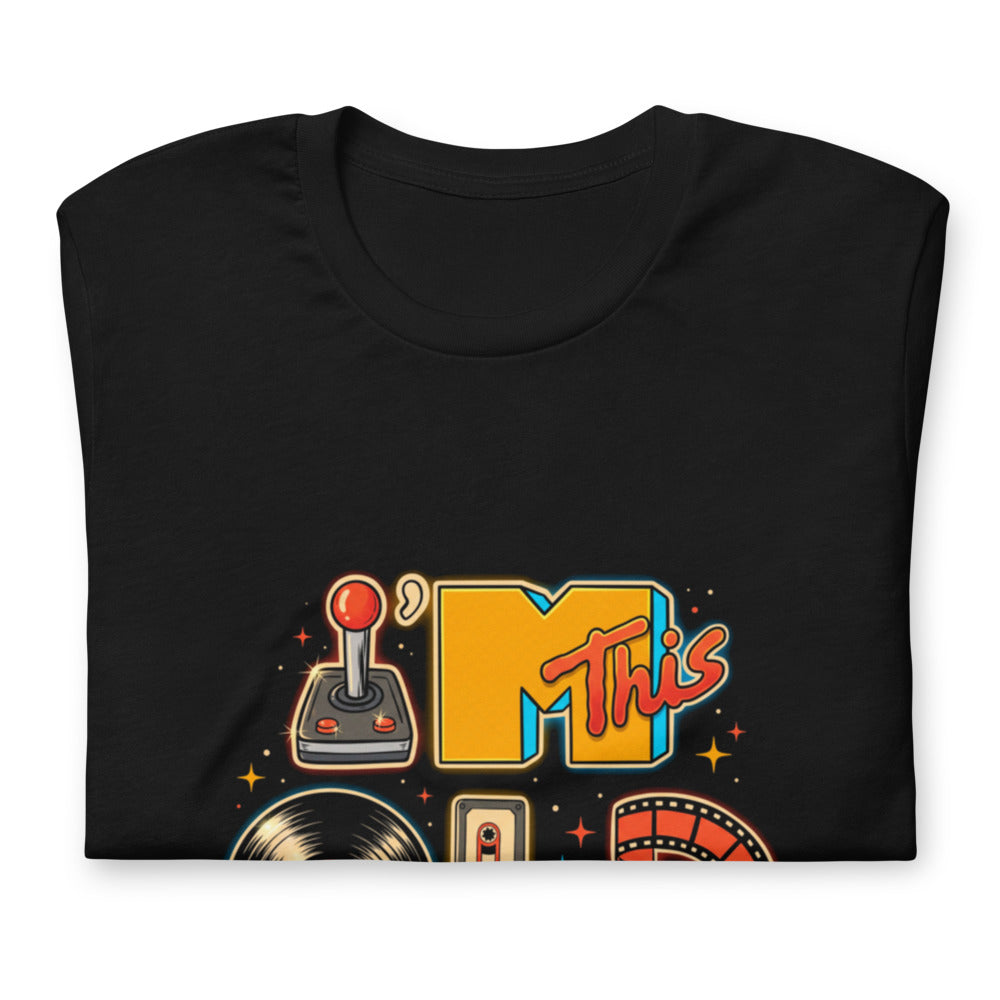 Playera I'm This Old Retro Joystick Vinyl VHS - Doblado